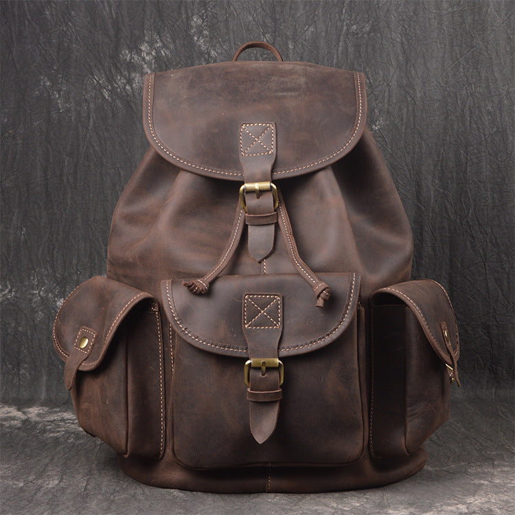 Leather Outdoor Travel Men's Backpack