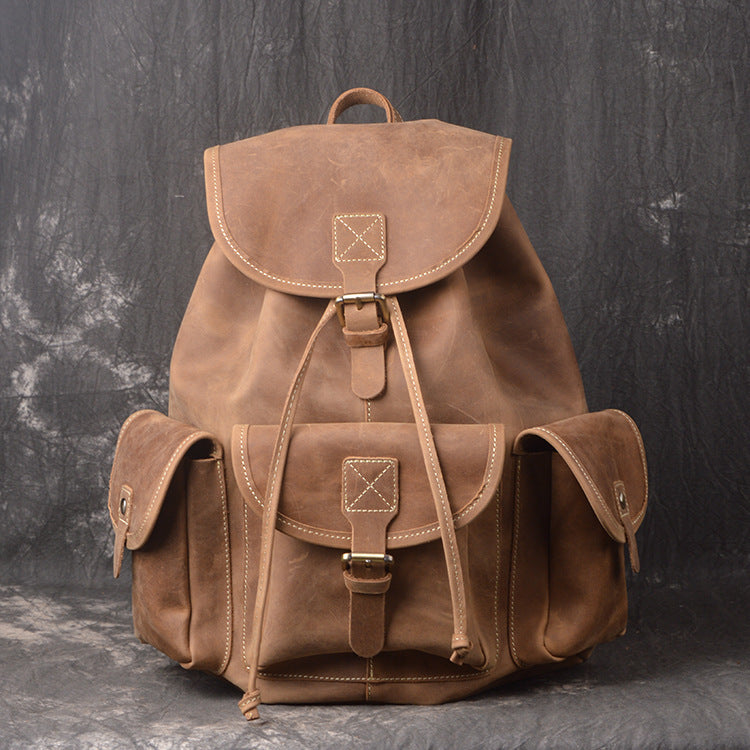 Leather Outdoor Travel Men's Backpack