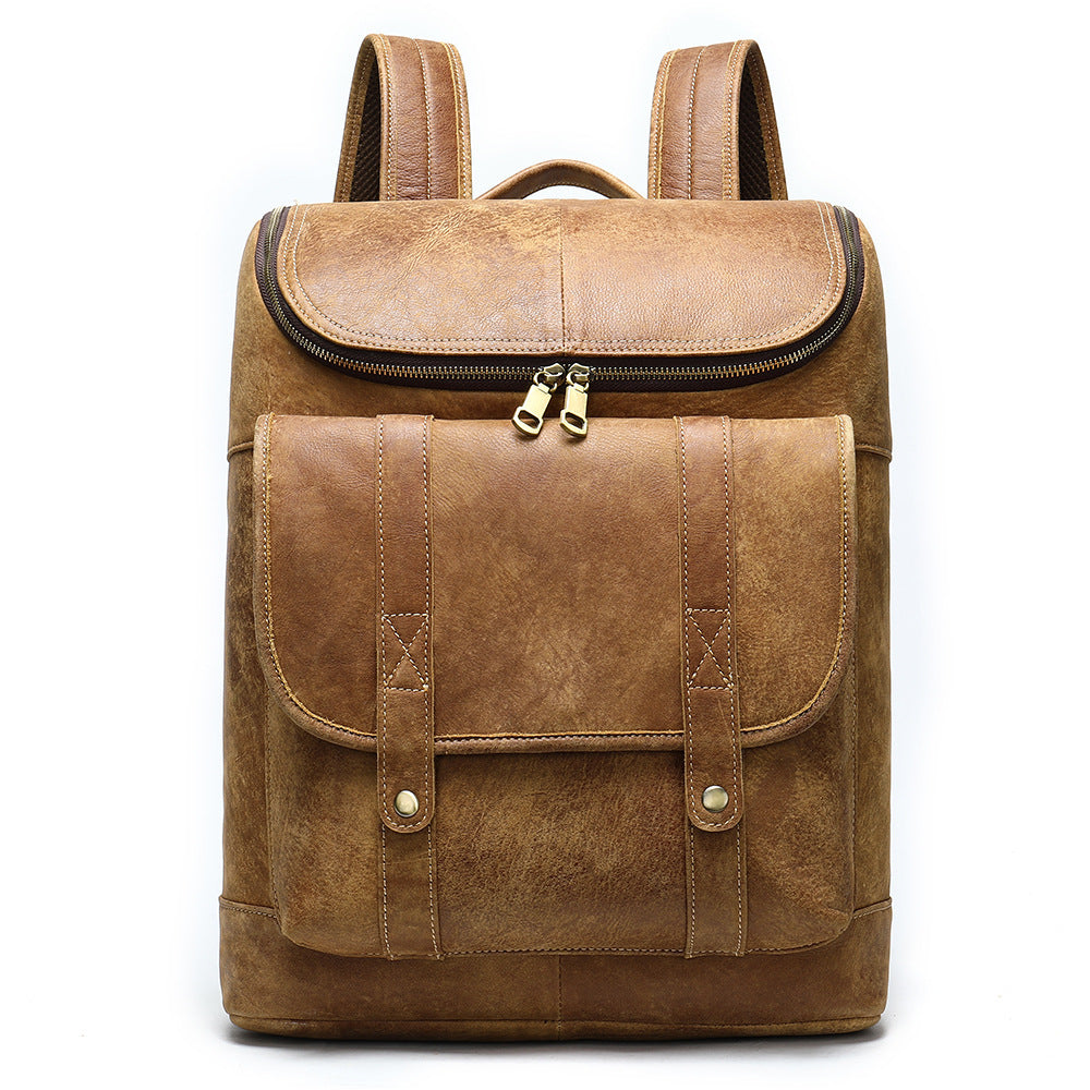 Men's Leather Outdoor Travel Backpack