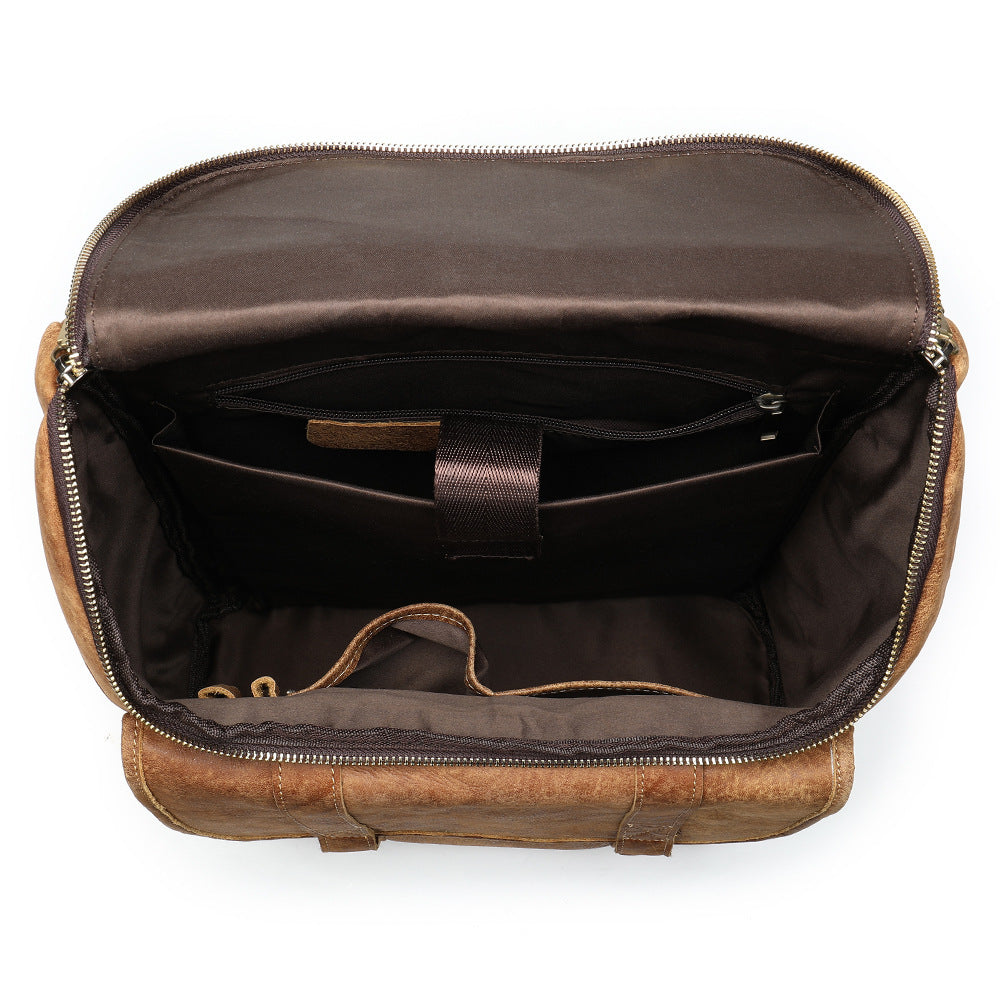Men's Leather Outdoor Travel Backpack