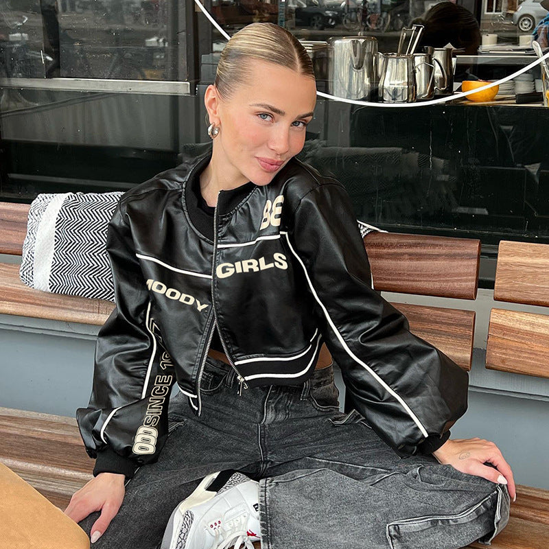 Short Leather Jacket Women's Jacket