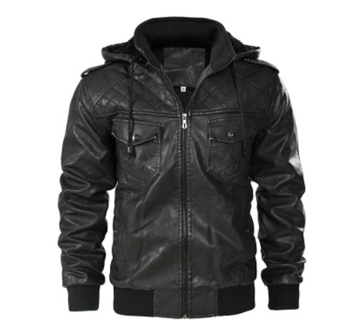 Leather Fleece Men's Thermal Jacket