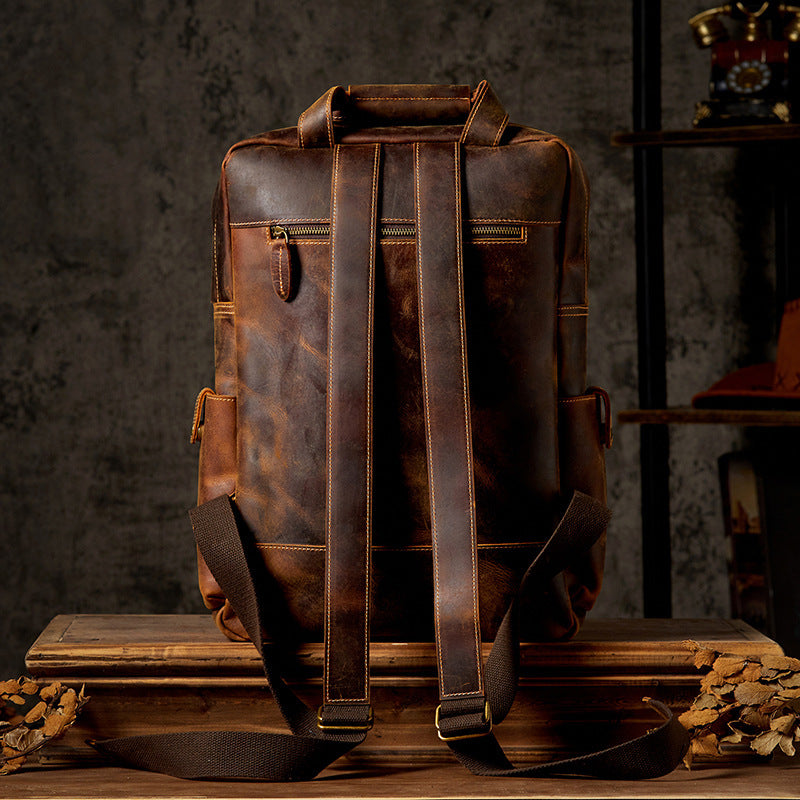 Outdoor Travel Leather Backpack