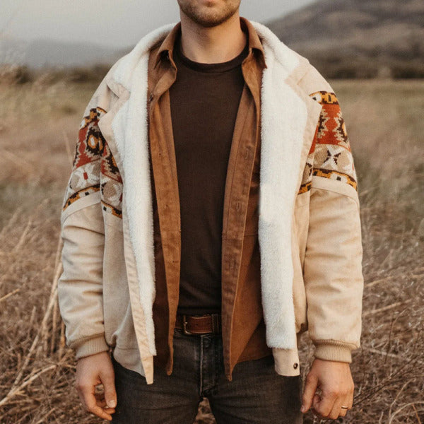 European Winter Thermal Print Jacket