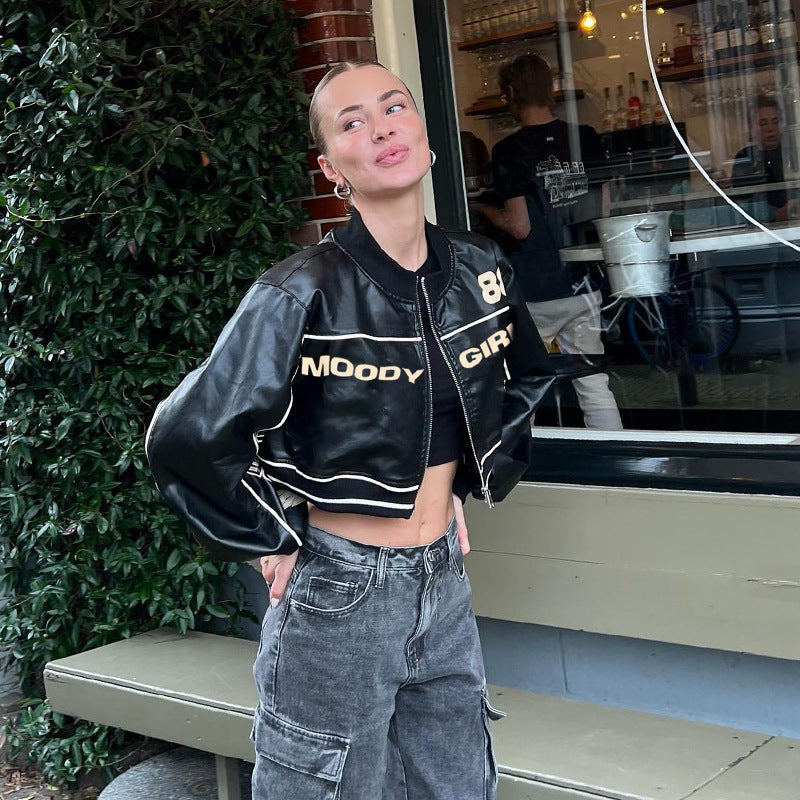 Short Leather Jacket Women's Jacket