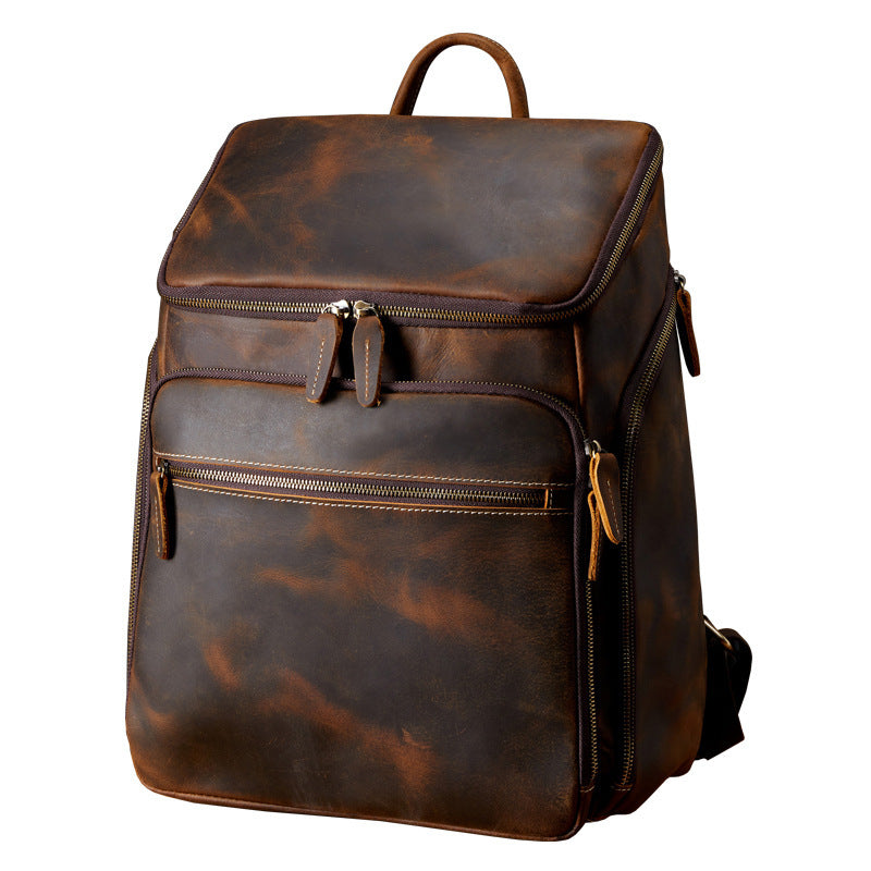 Men's Leather Outdoor Travel Backpack