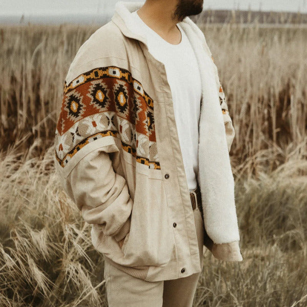 European Winter Thermal Print Jacket