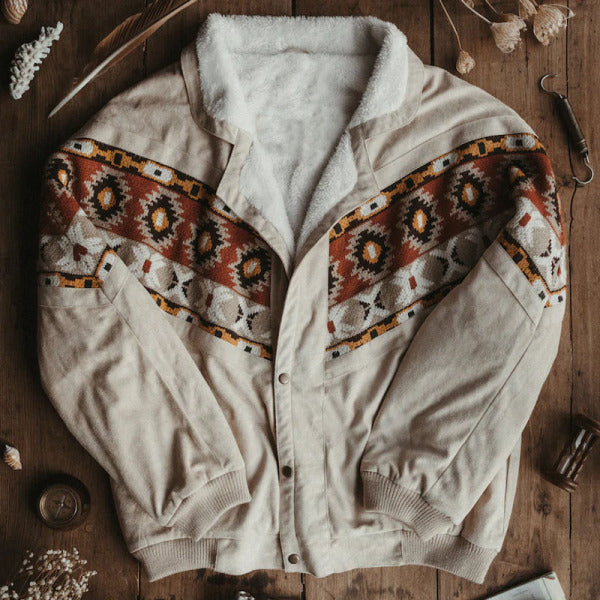 European Winter Thermal Print Jacket