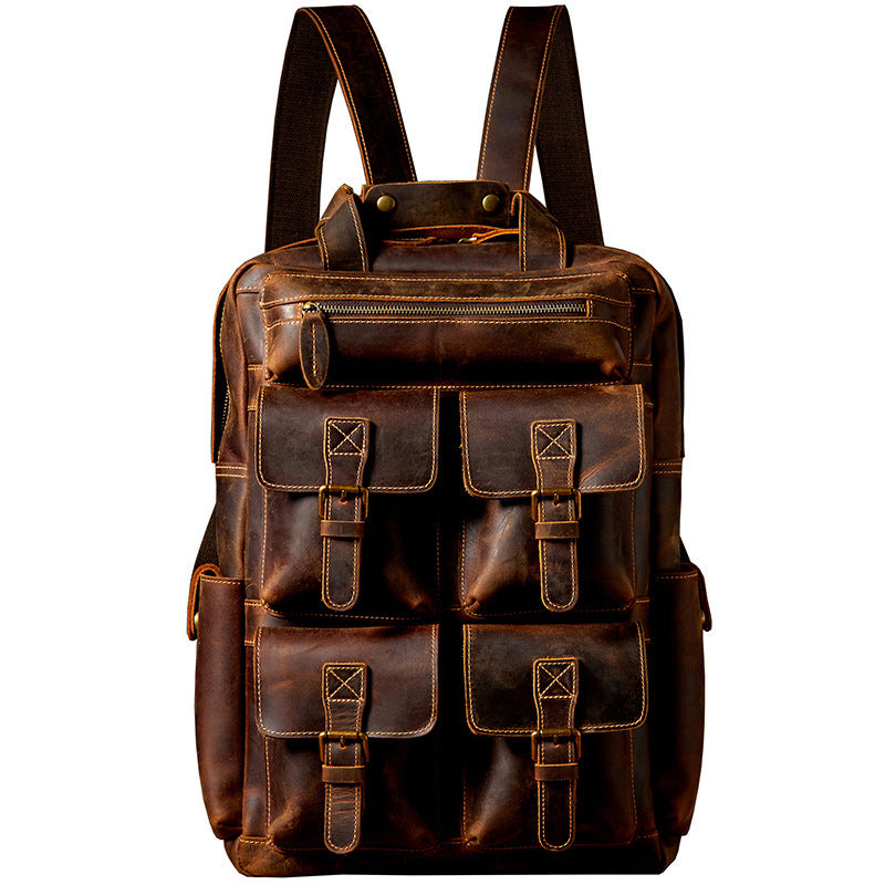 Outdoor Travel Leather Backpack