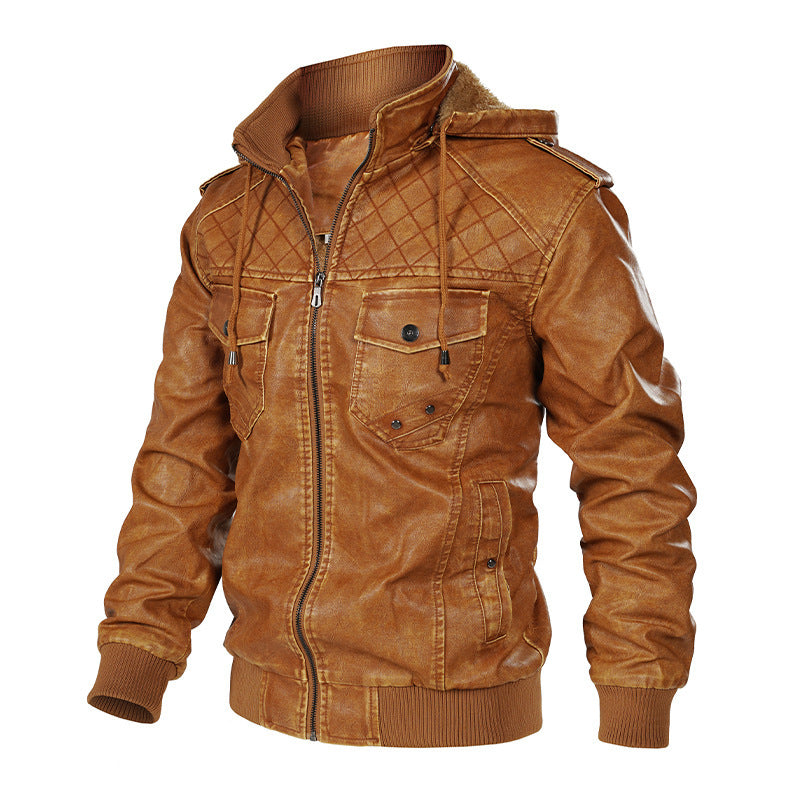 Leather Fleece Men's Thermal Jacket
